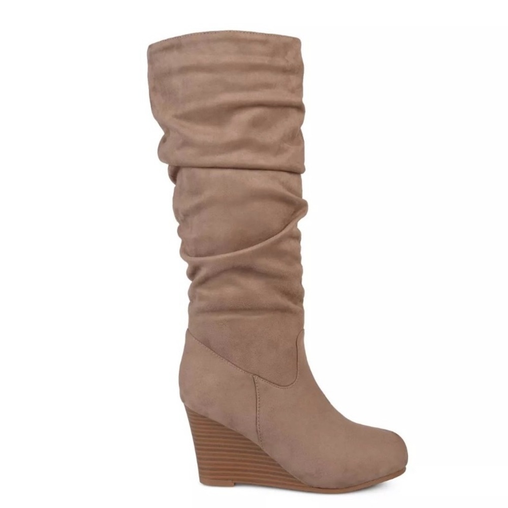 Journee Collection Taupe Wedge Boots